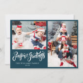 スタイリッシュScript Season's Greetings Christmas シーズンカード (正面)