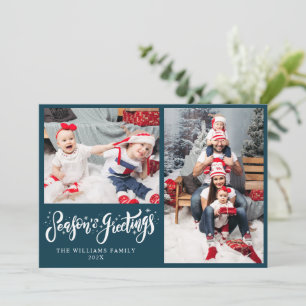 スタイリッシュScript Season's Greetings Christmas シーズンカード