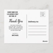 スタイリッシュScript Thank You Graduationはがき ポストカード (裏面)