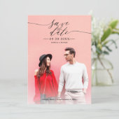スタイリッシュScript Wedding日付の写真を保存 招待状 (スタンド正面)