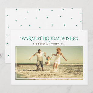 スタイリッシュSerif Christmas Holiday Photo in Pine シーズンカード