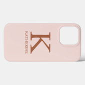 スタイリッシュserif monogram name plain赤面pink ガーリー Case-Mate iPhoneケース (裏面 (横))
