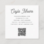 スタイリッシュSNS市松模様にまたは卒業写真 スクエア名刺 (裏面)