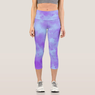スタイリッシュStorm CloudエフェクトBlue Purple カプリレギンス
