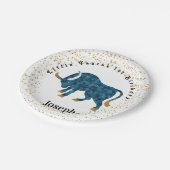 スタイリッシュTaurus 1st誕生日と金ゴールド紙吹雪 ペーパープレート (アングル)