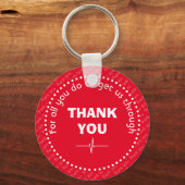 スタイリッシュTHANK YOU Health Heroes Customizable Red キーホルダー (正面)