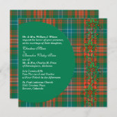 スタイリッシュWilson Orange & Green Plaid 結婚's 招待状 (正面/裏面)
