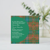 スタイリッシュWilson Orange & Green Plaid 結婚's 招待状 (スタンド正面)