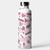 スタイリッシュXOXOバレンタインデーパターン(の模様が)ある ウォーターボトル (右面)