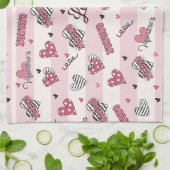 スタイリッシュXOXOバレンタインデーパターン(の模様が)ある キッチンタオル (折り畳み)