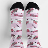 スタイリッシュXOXOバレンタインデーパターン(の模様が)ある ソックス (上部)