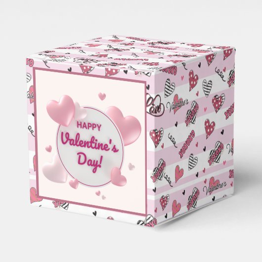スタイリッシュXOXOバレンタインデーパターン（の模様が）ある フェイバーボックス (正面サイド)