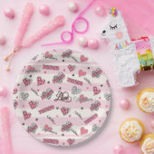 スタイリッシュXOXOバレンタインデーパターン(の模様が)ある ペーパープレート (パーティー)