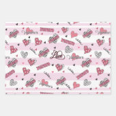 スタイリッシュXOXOバレンタインデーパターン（の模様が）ある ラッピングペーパーシート (正面2)