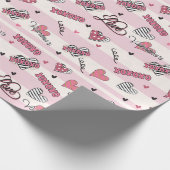 スタイリッシュXOXOバレンタインデーパターン（の模様が）ある ラッピングペーパー (角)