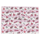 スタイリッシュXOXOバレンタインデーパターン（の模様が）ある ラージペーパーバッグ (裏面)