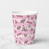 スタイリッシュXOXOバレンタインデーパターン（の模様が）ある 紙コップ (裏面)
