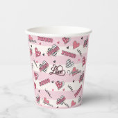 スタイリッシュXOXOバレンタインデーパターン（の模様が）ある 紙コップ (正面)