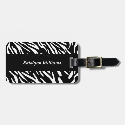 スタイリッシュZebra Print Lagugeタグ ラゲッジタグ (正面横)