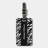 スタイリッシュZebra Print Lagugeタグ ラゲッジタグ (正面縦)