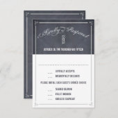 スタイリッ結婚シュ·チャーク/RSVPカード 出欠カード (正面/裏面)