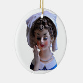 スタイリンレディーヘッド花瓶マニキュア帽子まつげ セラミックオーナメント (右)