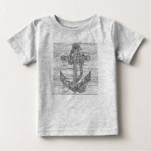 スタイルいかりおよびロープ ベビーTシャツ