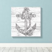 スタイルいかり及びロープ6 キャンバスプリント (インサイチュ (ウッドフロア))