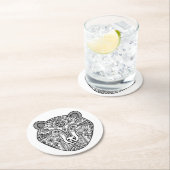 スタイルくまの頭部 ラウンドペーパーコースター (インサイチュ)