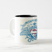 スタイルすごい化された人 |ウィングとアームズのロゴ ツートーンマグカップ (正面左)