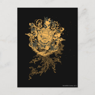 スタイルすごい化された人  オレンジ色のハートベージュロゴ ポストカード