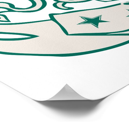 スタイルすごい化された人 |スケッチしたクレストロゴ ポスター (角)