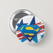 スタイルすごい化された人 |スターとストライプのロゴ 缶バッジ (正面&裏面)