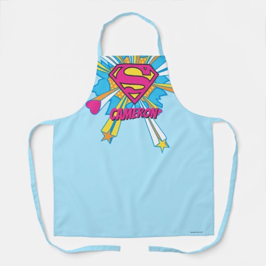 スタイルすごい化された人 |ピンクとハートロゴ エプロン (正面)