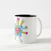 スタイルすごい化された人 |ピンクとハートロゴ ツートーンマグカップ (正面右)