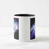 スタイルすごい化された人 |光沢のある青のバーストロゴ マグカップ (中央)