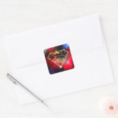 スタイルすごい化された人 |光沢のある黄色のアウトラインロゴ スクエアシール (封筒)