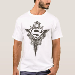 スタイルすごい化された人  星とスカルのホワイトロゴ Tシャツ