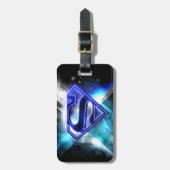 スタイルすごい化された人 |青いホワイトクリスタルロゴ ラゲッジタグ (正面縦)