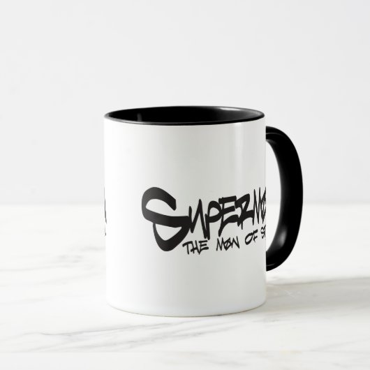 スタイルすごい化された人 |黒い文字グラフティロゴ マグカップ (正面右)