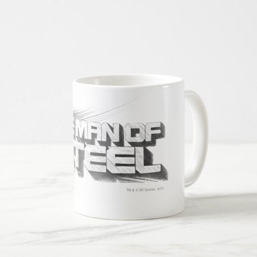 スタイルすごい化された人 Man of Steelスケッチロゴ コーヒーマグカップ (正面右)