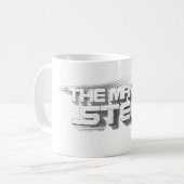 スタイルすごい化された人 Man of Steelスケッチロゴ コーヒーマグカップ (正面左)