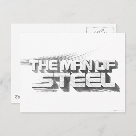 スタイルすごい化された人 Man of Steelスケッチロゴ ポストカード (正面/裏面)