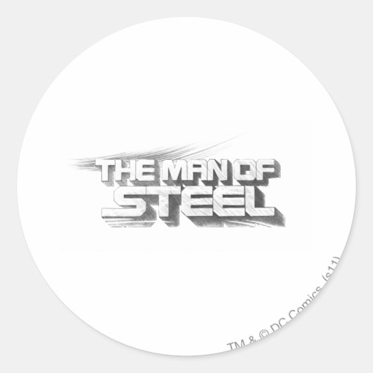 スタイルすごい化された人 Man of Steelスケッチロゴ ラウンドシール (正面)