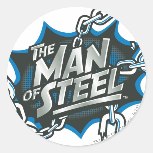 スタイルすごい化された人 Man of Steel Splash Logo ラウンドシール (正面)