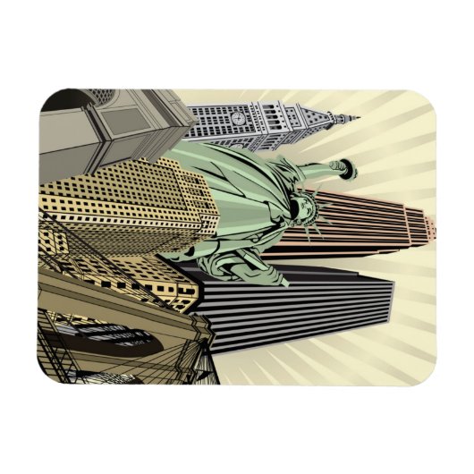 スタイルすごい化された街並みNYC マグネット (横)