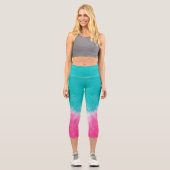 スタイルでマンダラズウェイとピンクとブルーの絞り染め カプリレギンス (正面)