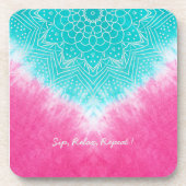 スタイルでマンダラズウェイとピンクとブルーの絞り染め コースター (正面)