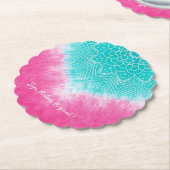 スタイルでマンダラズウェイとピンクとブルーの絞り染め ペーパーコースター (アングル)