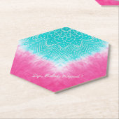スタイルでマンダラズウェイとピンクとブルーの絞り染め ペーパーコースター (アングル)